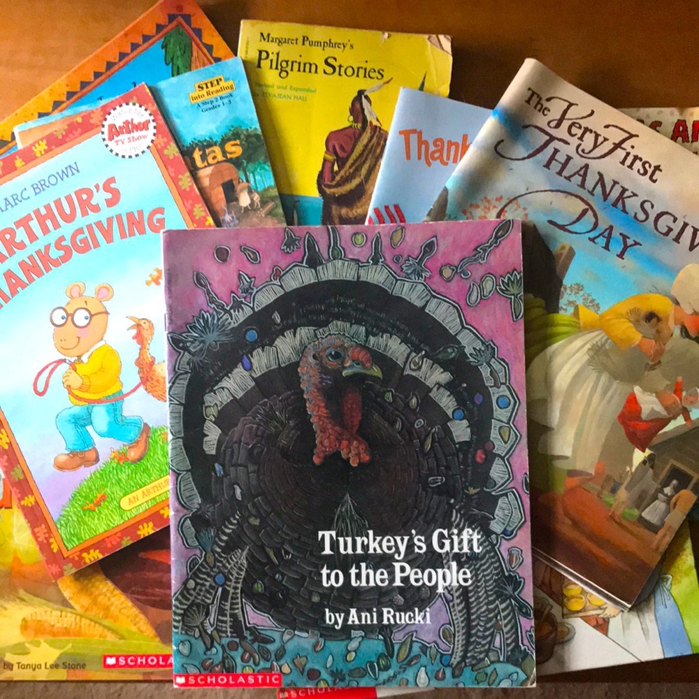 Thanksgiving and pilgrim children books. Lot of 10 books.